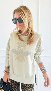 CB Custom - The Royal Hive Sweatshirt-130 Long Sleeve Tops-Blu Pepper / Holly-Coastal Bloom Boutique, find the trendiest versions of the popular styles and looks Located in Indialantic, FL