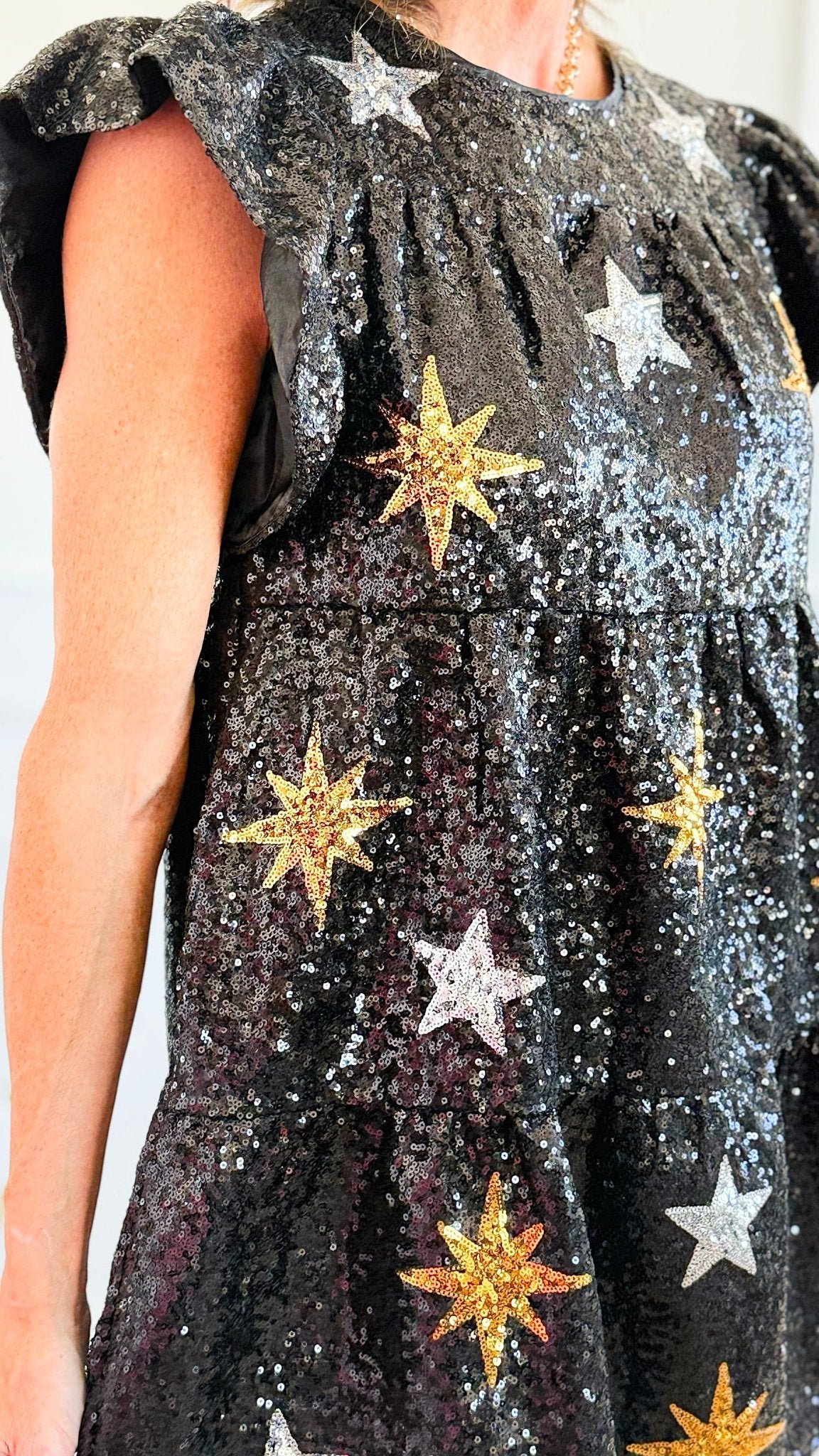 Celestial Luxe Sequin Mini Dress-200 Dresses/Jumpsuits/Rompers-Rousseau-Coastal Bloom Boutique, find the trendiest versions of the popular styles and looks Located in Indialantic, FL