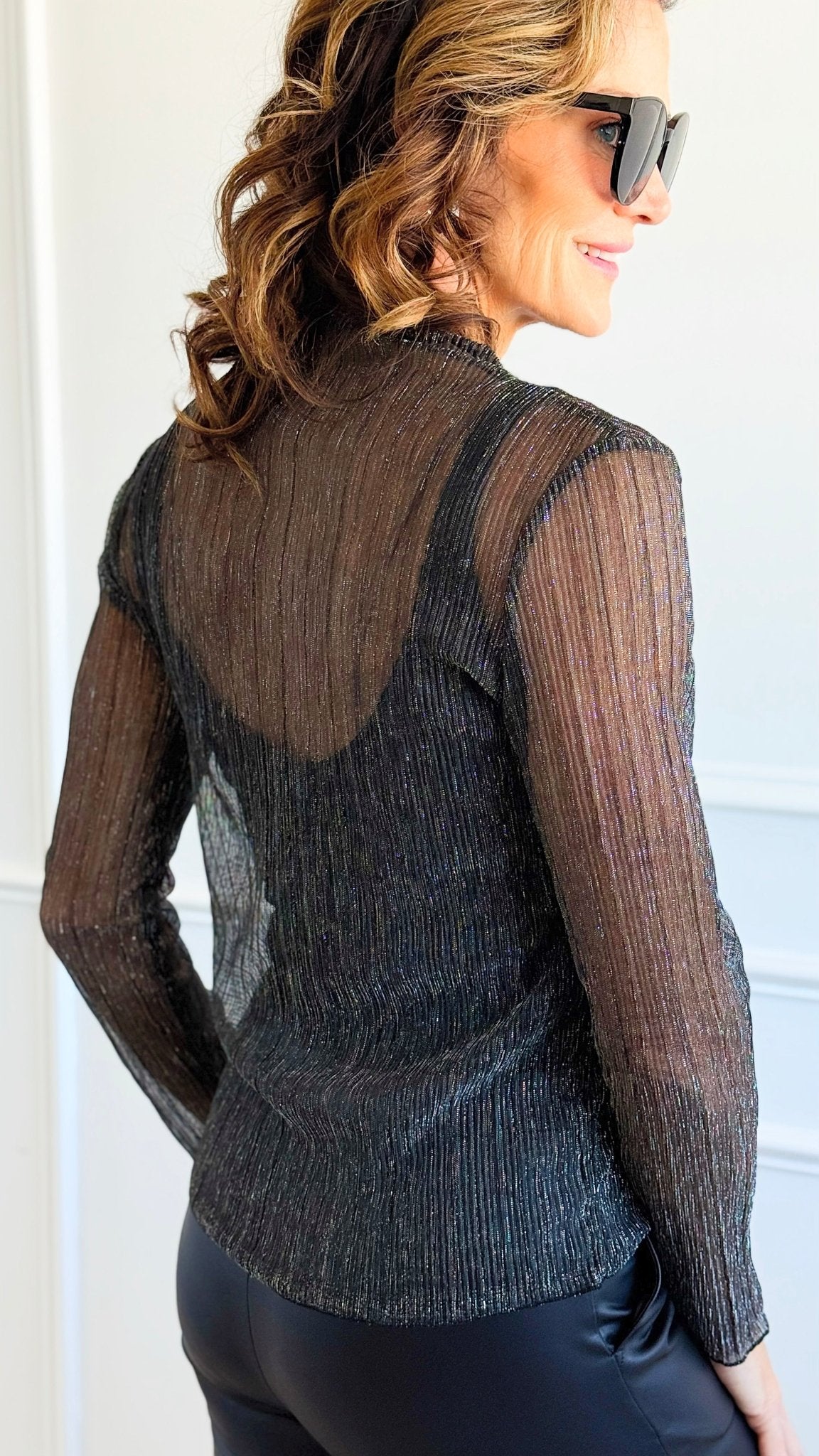 Celestial Nights Mesh Italian Top-110 Long Sleeve Tops-TATTOO Z-Coastal Bloom Boutique, find the trendiest versions of the popular styles and looks Located in Indialantic, FL