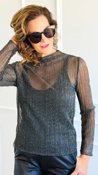Celestial Nights Mesh Italian Top-110 Long Sleeve Tops-TATTOO Z-Coastal Bloom Boutique, find the trendiest versions of the popular styles and looks Located in Indialantic, FL