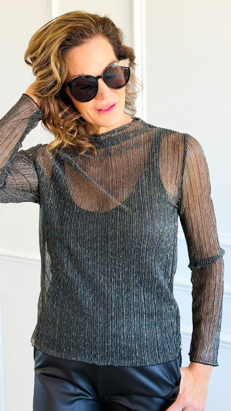 Celestial Nights Mesh Italian Top-110 Long Sleeve Tops-TATTOO Z-Coastal Bloom Boutique, find the trendiest versions of the popular styles and looks Located in Indialantic, FL