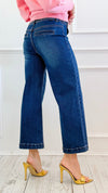 Chain Detail Cropped Jean-190 Denim-RISEN JEANS-Coastal Bloom Boutique, find the trendiest versions of the popular styles and looks Located in Indialantic, FL