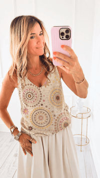 Champagne Coast Sleeveless St Tropez Knit Top
