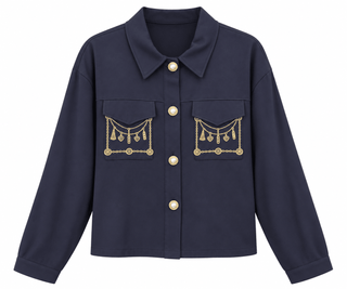 Charm Detail Pocket Italian Jacket- Navy