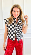 Checker Rush Puffer Vest -Black-160 Jackets-Blu Pepper-Coastal Bloom Boutique, find the trendiest versions of the popular styles and looks Located in Indialantic, FL