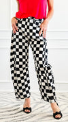 Checkered Denim Pants - Black-170 Bottoms-oddi-Coastal Bloom Boutique, find the trendiest versions of the popular styles and looks Located in Indialantic, FL