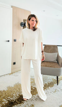 Chic Alert Italian Top - White SHOP-110 Short Sleeve Tops-Italianissimo-Coastal Bloom Boutique, find the trendiest versions of the popular styles and looks Located in Indialantic, FL