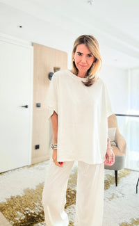 Chic Alert Italian Top - White SHOP-110 Short Sleeve Tops-Italianissimo-Coastal Bloom Boutique, find the trendiest versions of the popular styles and looks Located in Indialantic, FL