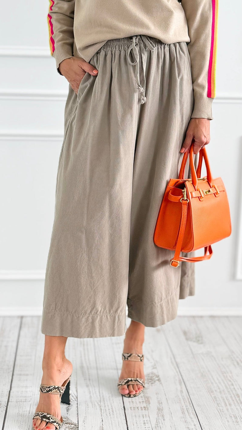 Chic Corduroy Italian Pant- Taupe-100 Pants-AZUL MONACO-Coastal Bloom Boutique, find the trendiest versions of the popular styles and looks Located in Indialantic, FL