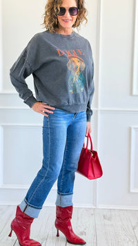 Chic Dogue Italian Sweatshirt-110 Long Sleeve Tops-FIRSTAGE-Coastal Bloom Boutique, find the trendiest versions of the popular styles and looks Located in Indialantic, FL