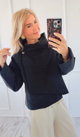 Chic Italian Kaleidoscope Jacket- Black