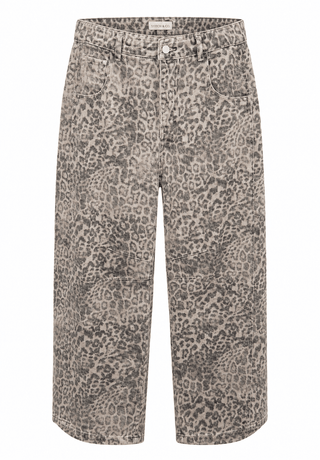 Chic Leopard Wide Leg Jeans