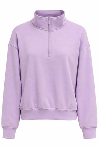Chic Quarter-Zip Sweatshirt - Lilac