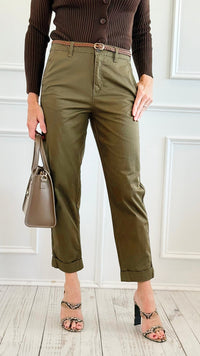 Chino Breeze Trousers - Olive-170 Bottoms-Active Basic-Coastal Bloom Boutique, find the trendiest versions of the popular styles and looks Located in Indialantic, FL