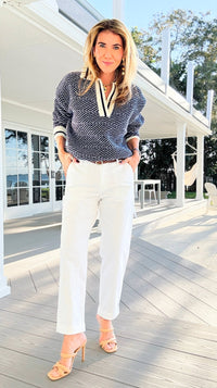 Chino Breeze Trousers - White-170 Bottoms-Active Basic-Coastal Bloom Boutique, find the trendiest versions of the popular styles and looks Located in Indialantic, FL