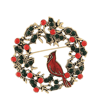 Christmas Wreath Pin Brooch-230 Jewelry-GS JEWELRY-Coastal Bloom Boutique, find the trendiest versions of the popular styles and looks Located in Indialantic, FL