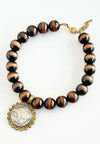 Chunky Coin Legacy Necklace - Tiger Eye - YOCHI-230 Jewelry-YOCHI-Coastal Bloom Boutique, find the trendiest versions of the popular styles and looks Located in Indialantic, FL
