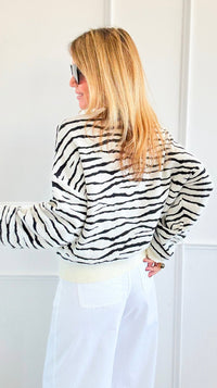 Ciao Stripes Textured Sweater-140 Sweaters-V SKY-Coastal Bloom Boutique, find the trendiest versions of the popular styles and looks Located in Indialantic, FL