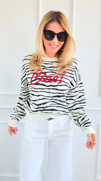 Ciao Stripes Textured Sweater-140 Sweaters-V SKY-Coastal Bloom Boutique, find the trendiest versions of the popular styles and looks Located in Indialantic, FL