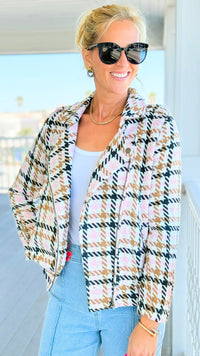 City Lights Houndstooth Moto Jacket