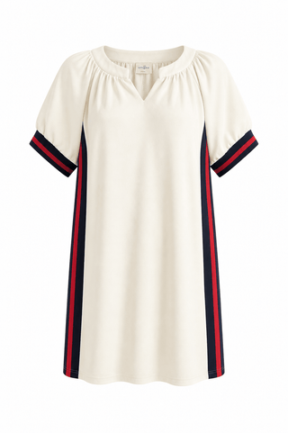 City Line Stripe Trim Dress