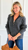 City Lines Ribbed Zip Cardigan - Black-150 Cardigans/Layers-Zenana-Coastal Bloom Boutique, find the trendiest versions of the popular styles and looks Located in Indialantic, FL