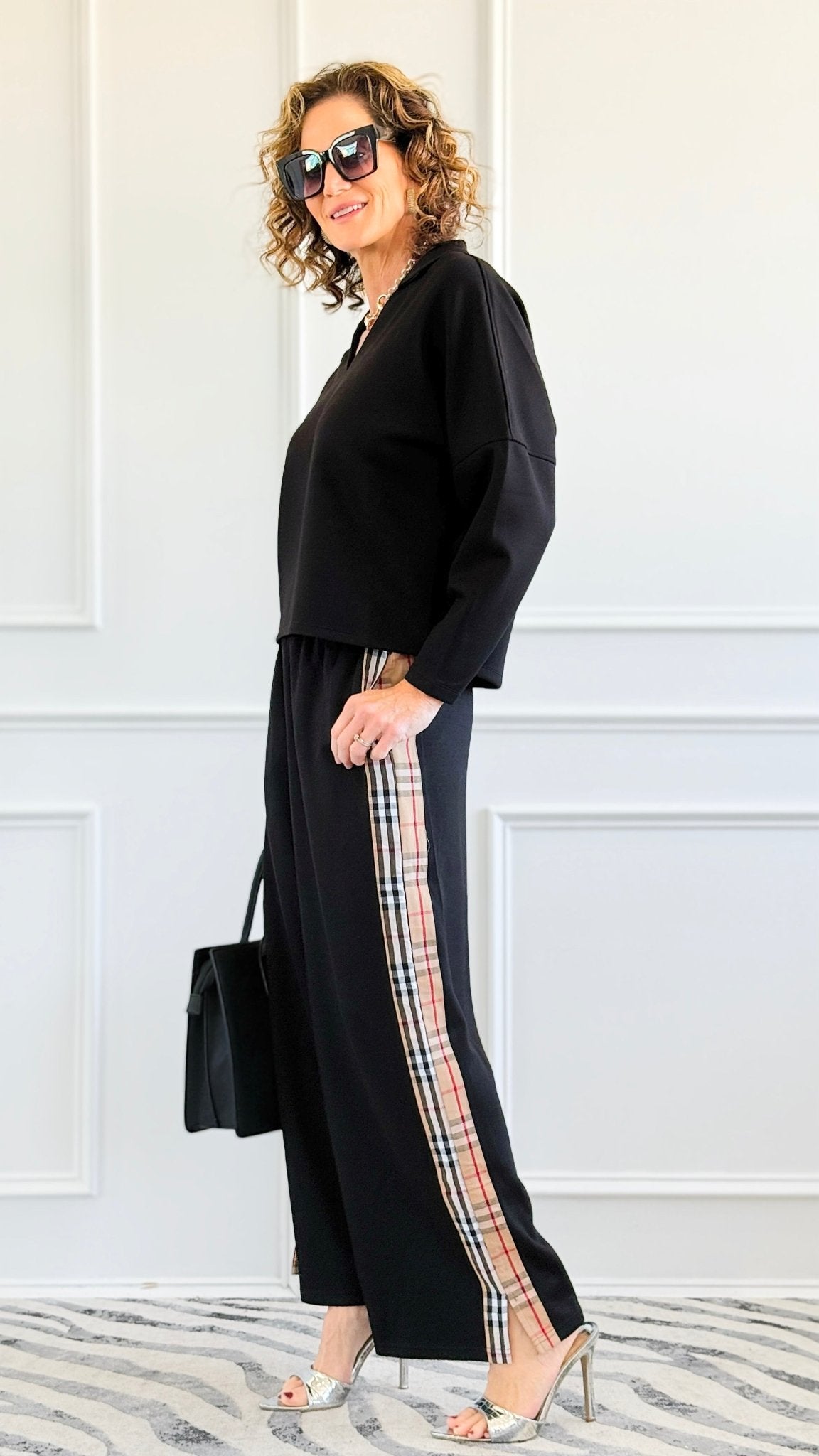 City Lines Wander Pants - Black-170 Bottoms-JODIFL-Coastal Bloom Boutique, find the trendiest versions of the popular styles and looks Located in Indialantic, FL
