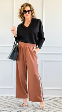 City Lines Wander Pants - Brown-170 Bottoms-JODIFL-Coastal Bloom Boutique, find the trendiest versions of the popular styles and looks Located in Indialantic, FL