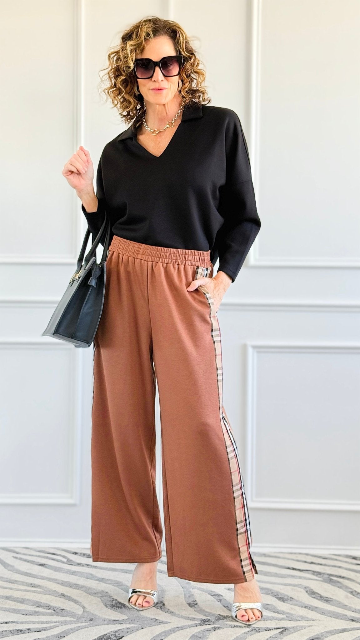 City Lines Wander Pants - Brown-170 Bottoms-JODIFL-Coastal Bloom Boutique, find the trendiest versions of the popular styles and looks Located in Indialantic, FL