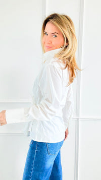 City Muse Wrap Top - Off White-130 Long Sleeve Tops-IRIS-Coastal Bloom Boutique, find the trendiest versions of the popular styles and looks Located in Indialantic, FL