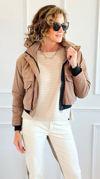 City Scout Hooded Short Puffer-160 Jackets-IRIS-Coastal Bloom Boutique, find the trendiest versions of the popular styles and looks Located in Indialantic, FL