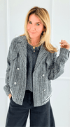 City Signal Bomber Jacket-160 Jackets-mystree-Coastal Bloom Boutique, find the trendiest versions of the popular styles and looks Located in Indialantic, FL
