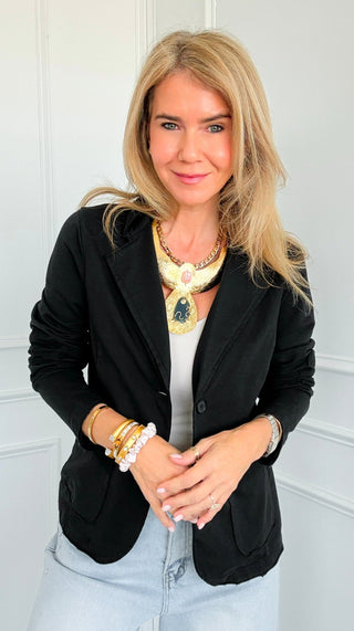 City Stroll Italian Blazer- Black