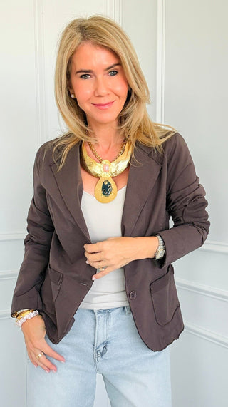 City Stroll Italian Blazer- Brown