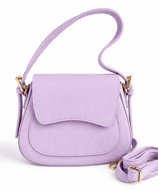 City Stroll Italian Leather Handbag- Lilac