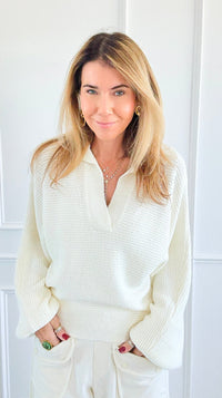 Cloud Nine Knit Sweater - Cream-140 Sweaters-Promesa-Coastal Bloom Boutique, find the trendiest versions of the popular styles and looks Located in Indialantic, FL