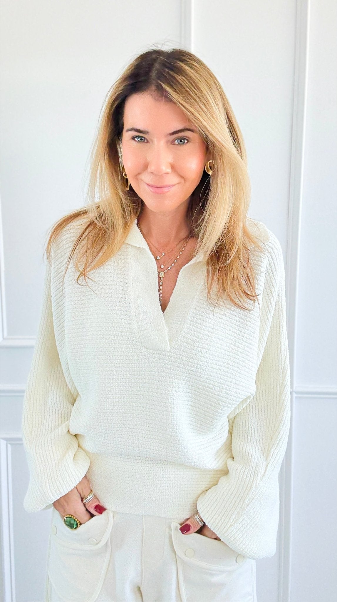 Cloud Nine Knit Sweater - Cream-140 Sweaters-Promesa-Coastal Bloom Boutique, find the trendiest versions of the popular styles and looks Located in Indialantic, FL