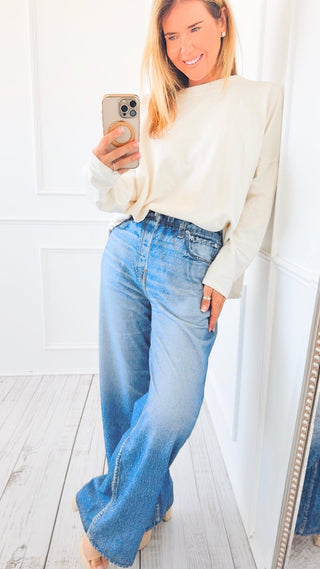 Cloud Wash Faux Denim Pant
