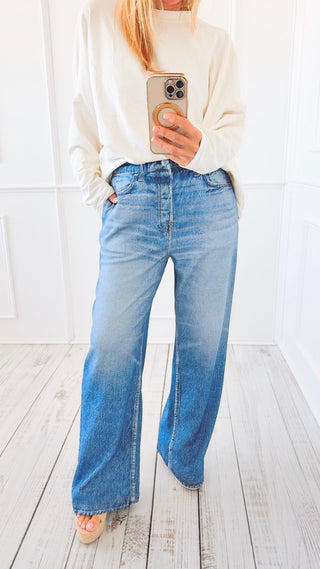 Cloud Wash Faux Denim Pant
