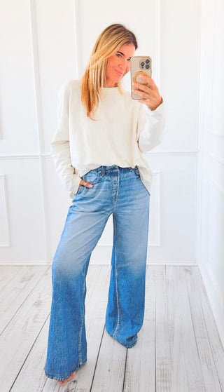 Cloud Wash Faux Denim Pant
