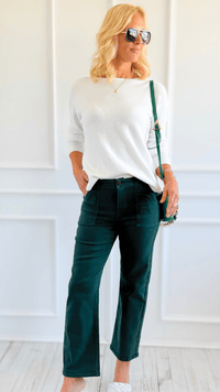 Coastal Breeze Ankle-Flare-Patch Pocket Jeans-190 Denim-Risen-Coastal Bloom Boutique, find the trendiest versions of the popular styles and looks Located in Indialantic, FL