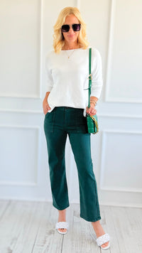 Coastal Breeze Ankle-Flare-Patch Pocket Jeans-190 Denim-Risen-Coastal Bloom Boutique, find the trendiest versions of the popular styles and looks Located in Indialantic, FL