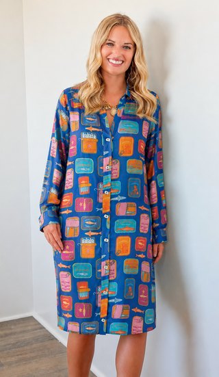 Coastal Catch Button Dress