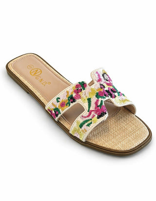 Coastal Chic Slip On Sandals - Flower