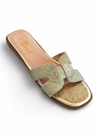Coastal Chic Slip On Sandals - Gold