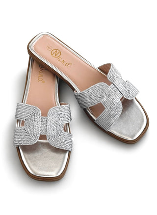 Coastal Chic Slip On Sandals - Silver
