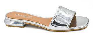 Coastal Ease Slide Sandals - Silver Mirror Metallic