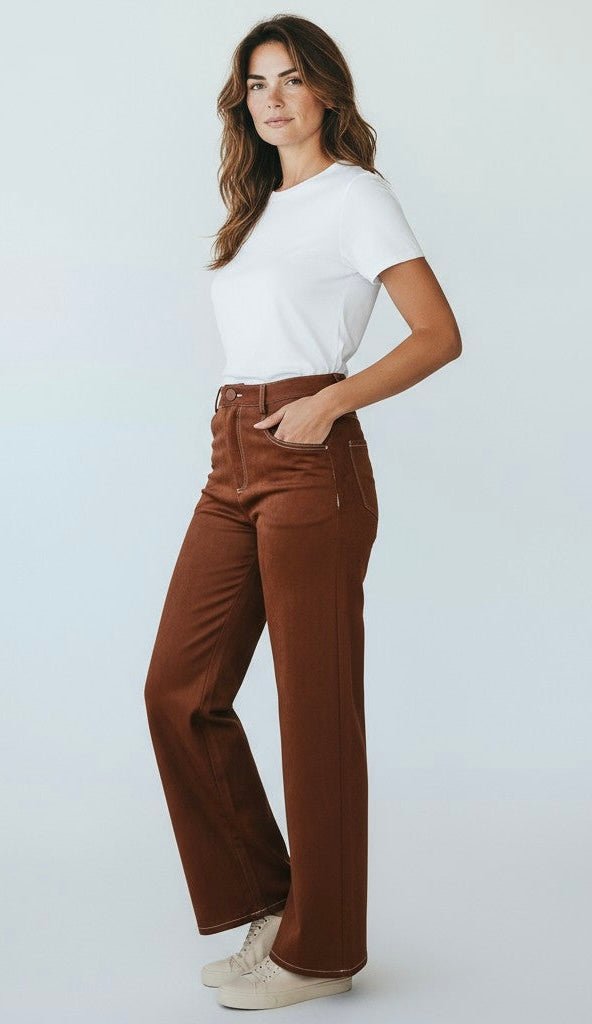 Coastal Luxe Faux Suede Pants - Brown-100 Pants-Tea & Cup-Coastal Bloom Boutique, find the trendiest versions of the popular styles and looks Located in Indialantic, FL