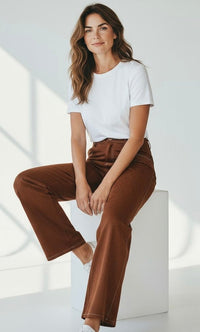Coastal Luxe Faux Suede Pants - Brown-100 Pants-Tea & Cup-Coastal Bloom Boutique, find the trendiest versions of the popular styles and looks Located in Indialantic, FL