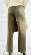 Coastal Luxe Faux Suede Pants - Olive-100 Pants-Tea & Cup-Coastal Bloom Boutique, find the trendiest versions of the popular styles and looks Located in Indialantic, FL
